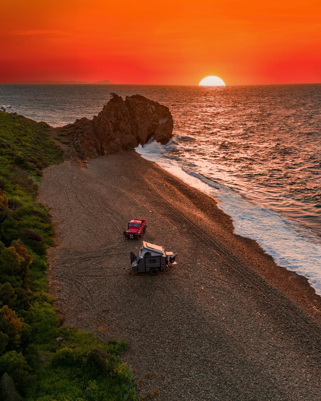 Sunset picnic at the beach